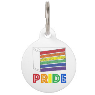 LGBT Gay Pride Rainbow Layer Cake Dog Pet Tag