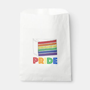 LGBT Gay Pride Rainbow Layer Wedding Cake Slice Favour Bags