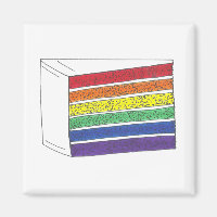 LGBT Gay Pride Rainbow Layer Wedding Cake Slice