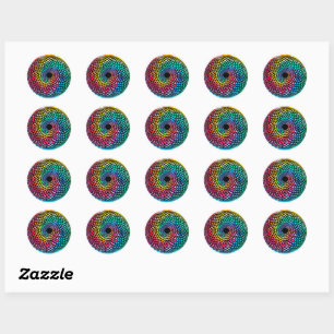 LGBT / Gay Pride Rainbow Tie Dye Under Mandala Classic Round Sticker