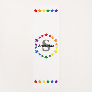 LGBT Gay Pride Stars Monogram One-Side Printed Yoga Mat