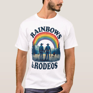 Lgbt Gay Pride Western Cowboy Rainbows Rodeos T-Shirt