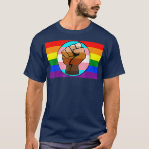LGBT Gay Trans Pride BLM Fist Flag  T-Shirt