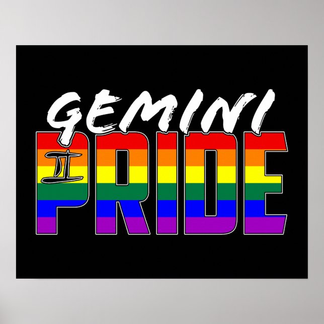 LGBT Gemini Pride Flag Zodiac Sign (Front)