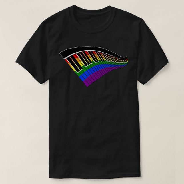 LGBT Gifts Gay Lesbian Pride Music Lovers Piano Ke T-Shirt (Design Front)