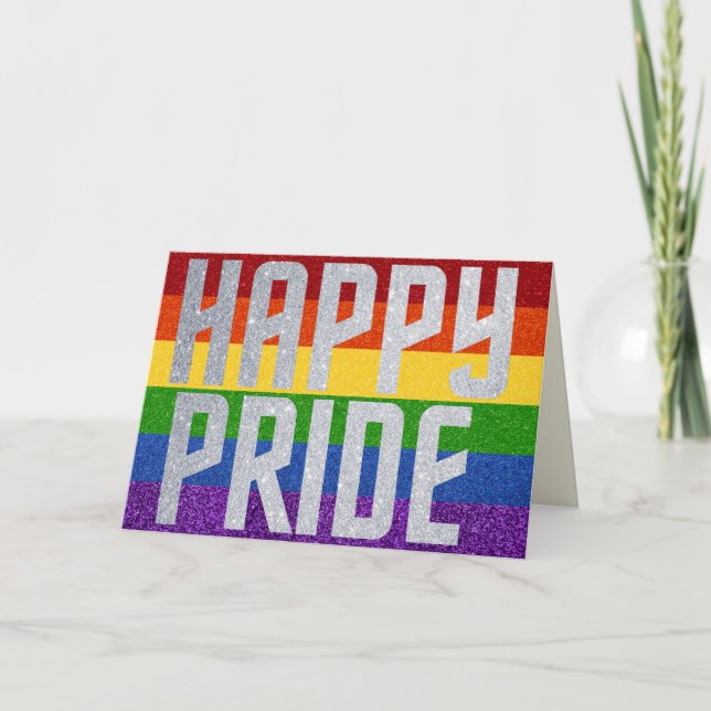 LGBT Glitter Happy Pride Card (Front)