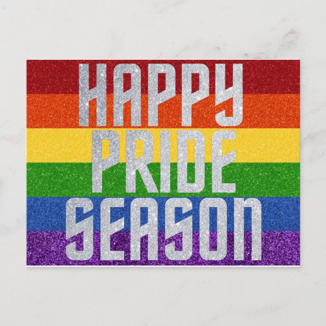 LGBT Glitter Happy Pride Season Card (Front)