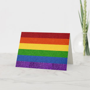 LGBT Glitter Pride Flag Card