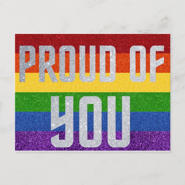 LGBT Glitter Proud Of You Card (Front)