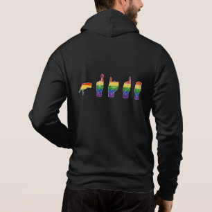 LGBT Glitter Rainbow ASL Pride Hoodie