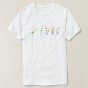 LGBT Glitter Rainbow ASL Pride  T-Shirt