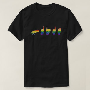 LGBT Glitter Rainbow ASL Pride  T-Shirt