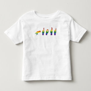 LGBT Glitter Rainbow ASL Proud Toddler T-Shirt