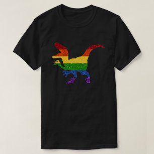 LGBT Glitter Rainbow Dinosaur T-Shirt