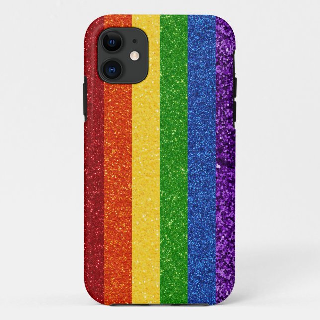 LGBT Glitter Rainbow Pride Flag Case-Mate iPhone Case (Back)