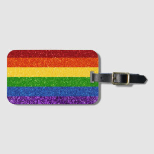 LGBT Glitter Rainbow Pride Flag Luggage Tag