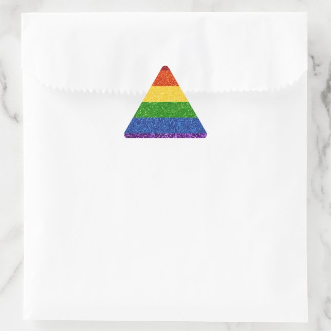 LGBT Glitter Rainbow Pride Flag Triangle Sticker (Bag)