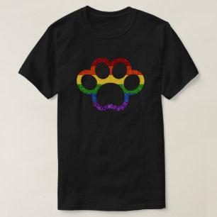 LGBT Glitter Rainbow Pride Paw T-Shirt