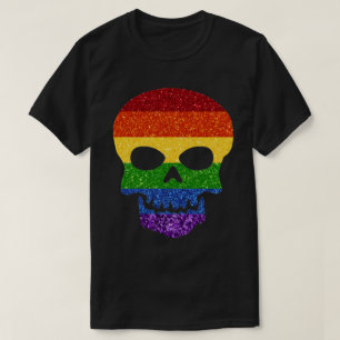 LGBT Glitter Rainbow Skull T-Shirt