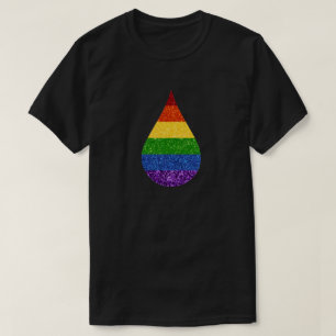 LGBT Glitter Rainbow Teardrop T-Shirt