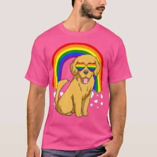 LGBT Golden Retriever Dog Gay Pride Rainbow LGBTQ  T-Shirt
