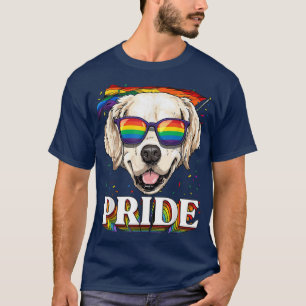LGBT Golden Retriever Gay Pride Rainbow Flag Sungl T-Shirt