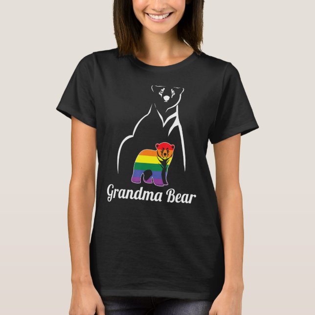 Lgbt Grandma Bear Gay Pride Lesbian Rainbow Grandm T-Shirt (Front)