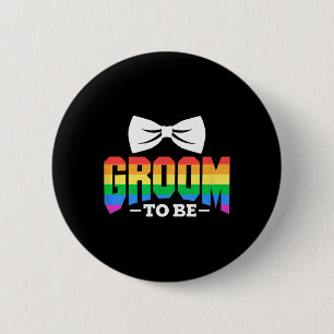 Lgbt Groom To Be Gay Lesbian Stag Party Rainbow 6 Cm Round Badge