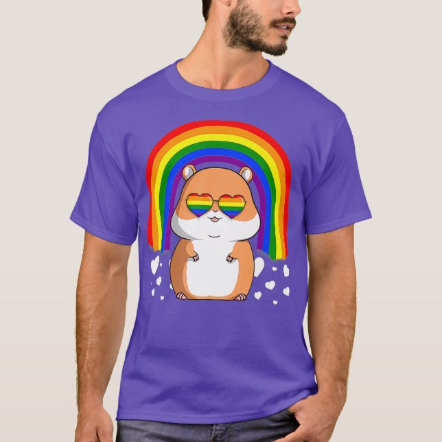 LGBT Hamster Gay Pride Rainbow LGBTQ Cute Gift T-Shirt (Front)
