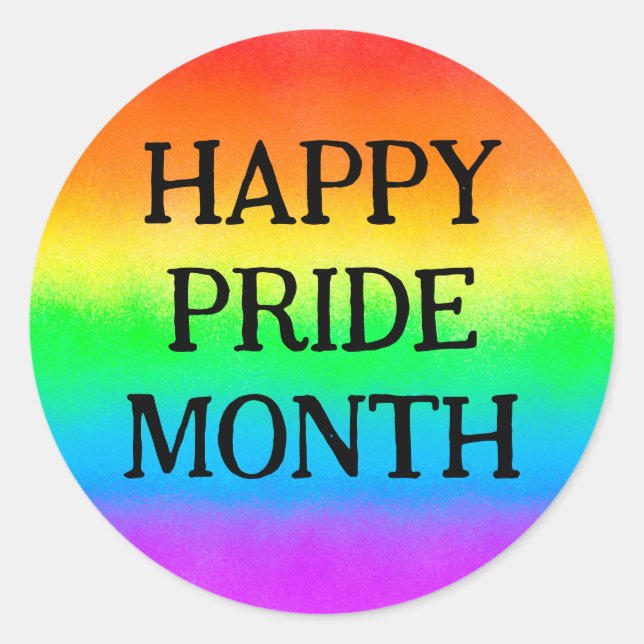 LGBT HAPPY PRIDE MONTH | Rainbow Flag              Classic Round Sticker (Front)