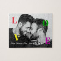 LGBT Happy Valentine's Day Custom Photo Monogram