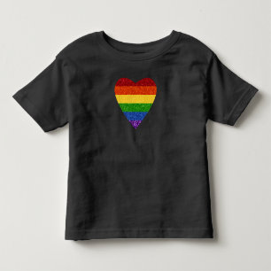LGBT Heart Pride Flag Glitter Toddler T-Shirt