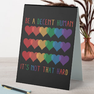 LGBT Heart Retro Be A Decent Human It's Not That