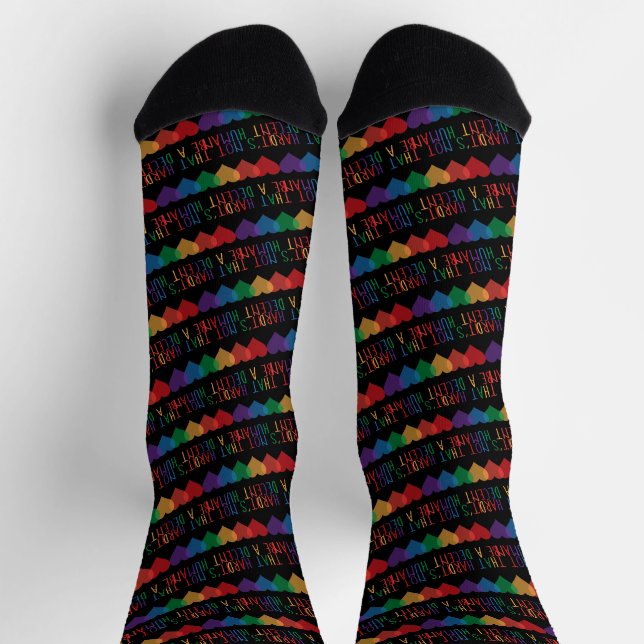 LGBT Heart Retro Be A Decent Human It's Not That Socks (Top)