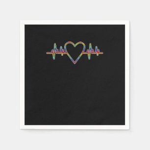 LGBT Heartbeat Lesbian Gay Gender Equality Bisexua Napkin