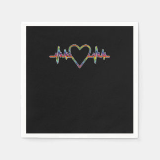 LGBT Heartbeat Lesbian Gay Gender Equality Bisexua Napkin