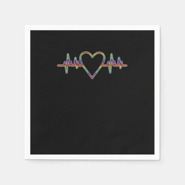 LGBT Heartbeat Lesbian Gay Gender Equality Bisexua Napkin (Front)