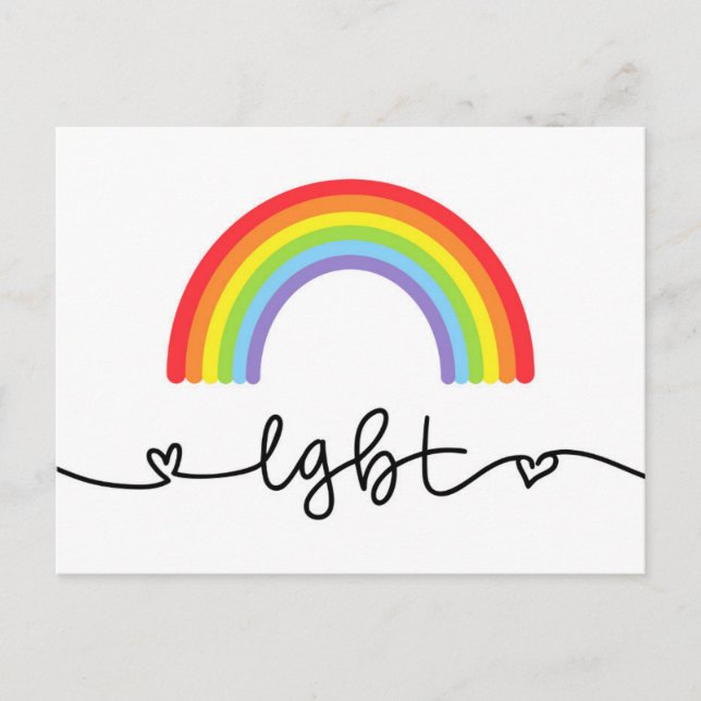LGBT Hearts & Rainbows Postcard (Front)