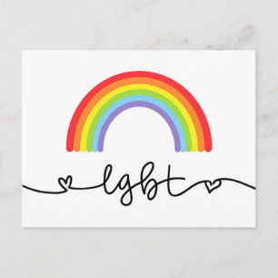 LGBT Hearts & Rainbows Postcard