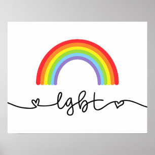 LGBT Hearts & Rainbows Poster