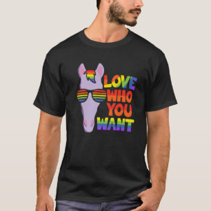 LGBT Horse With Glasses - Pride LGBTQ - Love Who Y T-Shirt