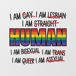 LGBT I'm gay,  I'm Human Window Cling