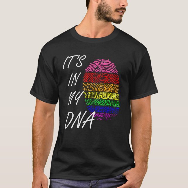 LGBT It s In My DNA Fingerprint Lesbian Gay Pride  T-Shirt (Front)