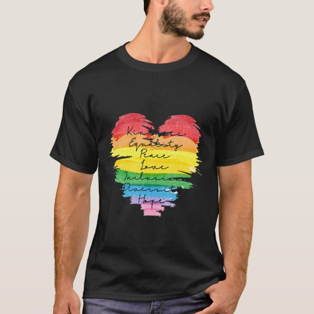 LGBT+ Kindness Peace Equality Love Inclusion Diver T-Shirt (Front)