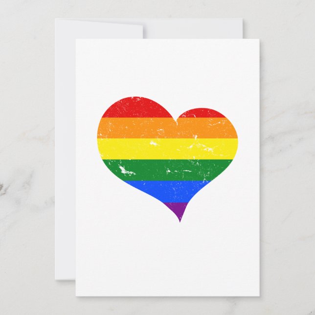 LGBT - Lesbian Gay Bisexual Transgender Heart Invitation (Front)