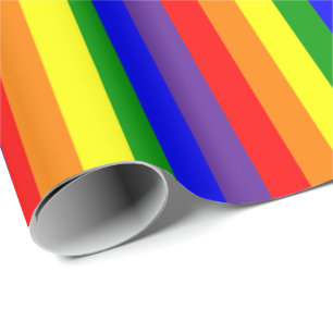 LGBT Lesbian Gay Pride Rainbow Vertical Wrapping Paper