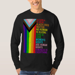 Lgbt Lesbian Gay Science Is Real Blm Love Is Love T-Shirt