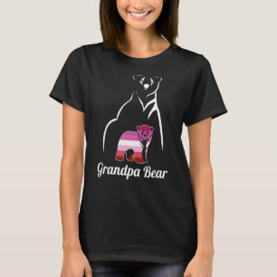 Lgbt Lesbian Grandpa Bear Lesbian Pride Flag Grand T-Shirt