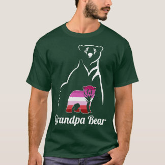 LGBT Lesbian Grandpa Bear Lesbian Pride Flag Grand T-Shirt
