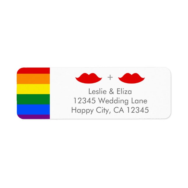 LGBT Lesbian Lips Rainbow Wedding (Front)